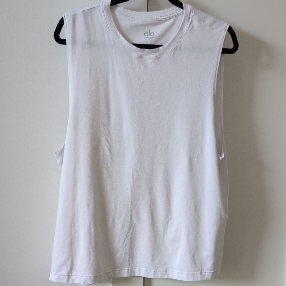 ALO Yoga Men Classic White Conquer Muscle Tee